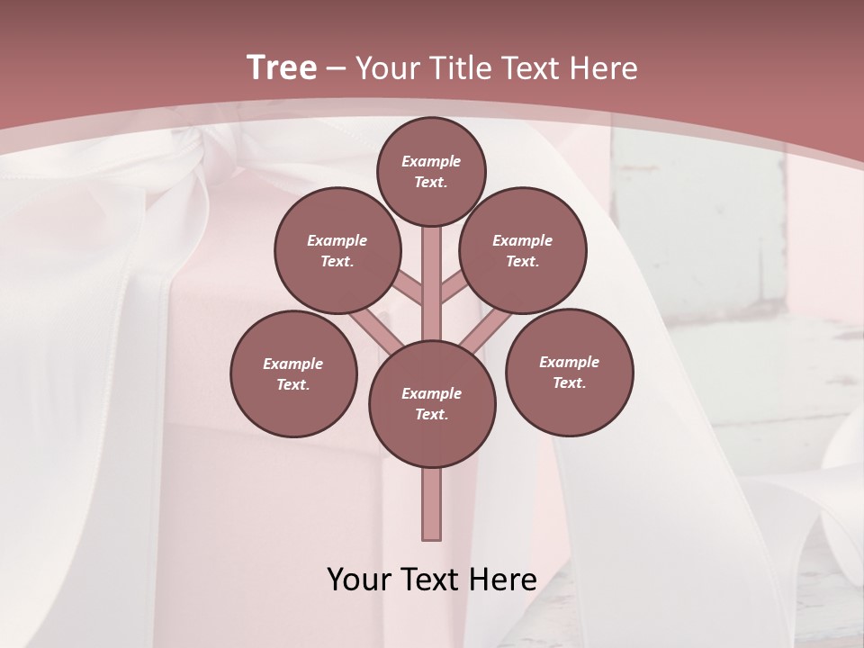 A Pink Present Box With A White Ribbon On It PowerPoint Template