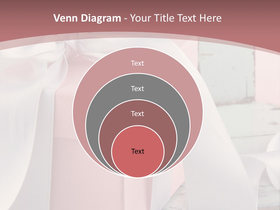A Pink Present Box With A White Ribbon On It PowerPoint Template