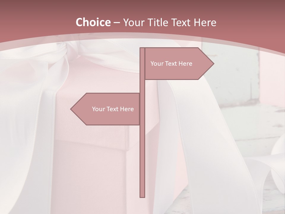 A Pink Present Box With A White Ribbon On It PowerPoint Template