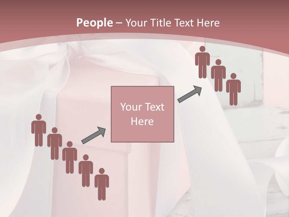 A Pink Present Box With A White Ribbon On It PowerPoint Template