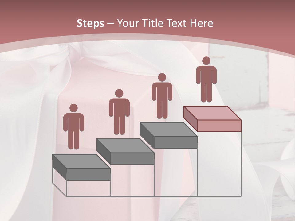 A Pink Present Box With A White Ribbon On It PowerPoint Template