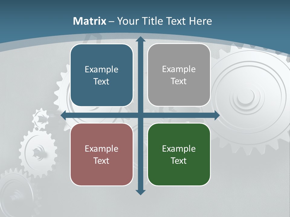 A Group Of People Standing On Top Of Gears PowerPoint Template