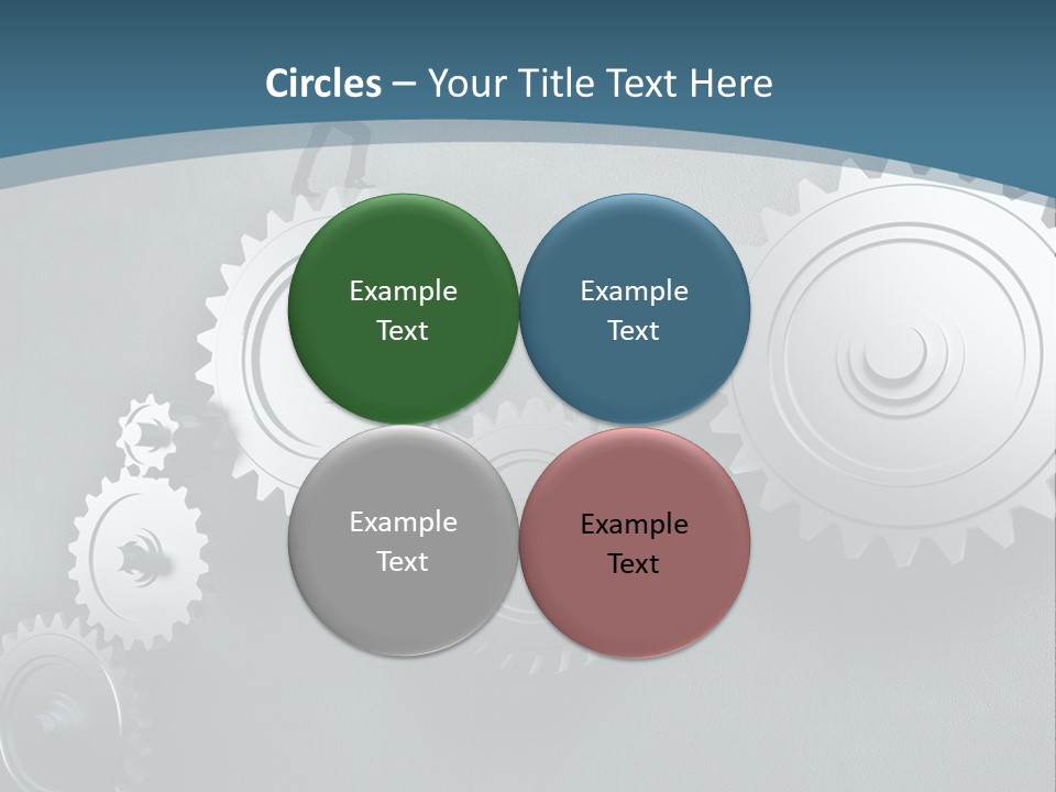A Group Of People Standing On Top Of Gears PowerPoint Template