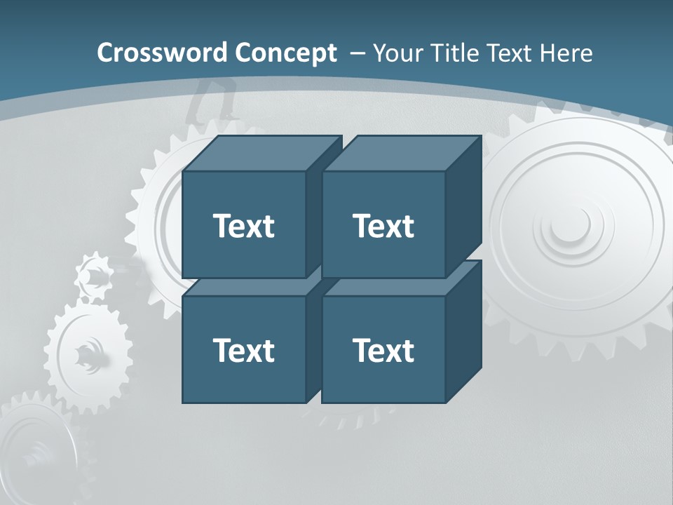 A Group Of People Standing On Top Of Gears PowerPoint Template