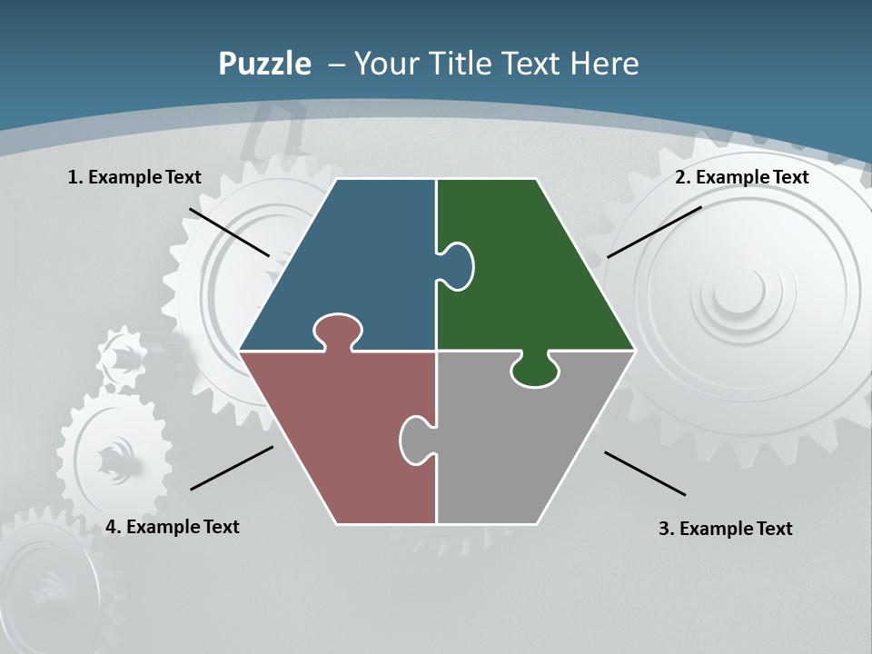 A Group Of People Standing On Top Of Gears PowerPoint Template