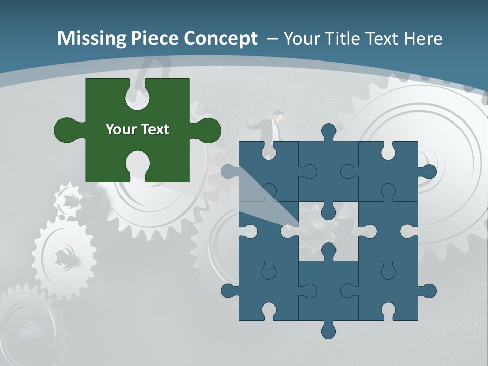 A Group Of People Standing On Top Of Gears PowerPoint Template