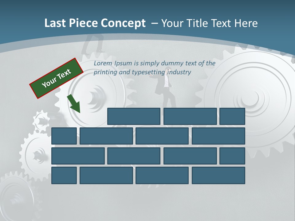 A Group Of People Standing On Top Of Gears PowerPoint Template