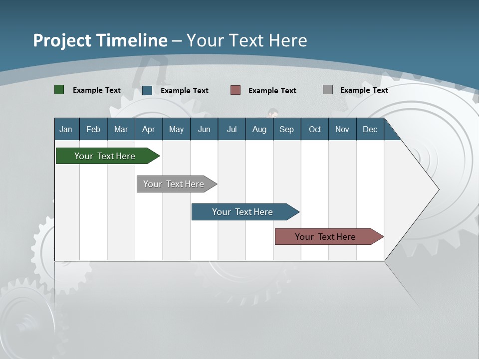 A Group Of People Standing On Top Of Gears PowerPoint Template