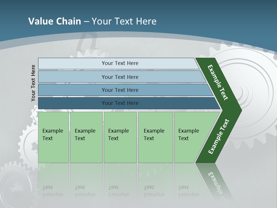 A Group Of People Standing On Top Of Gears PowerPoint Template