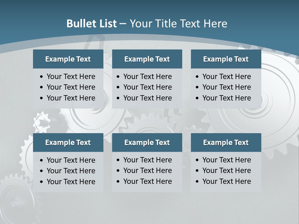 A Group Of People Standing On Top Of Gears PowerPoint Template