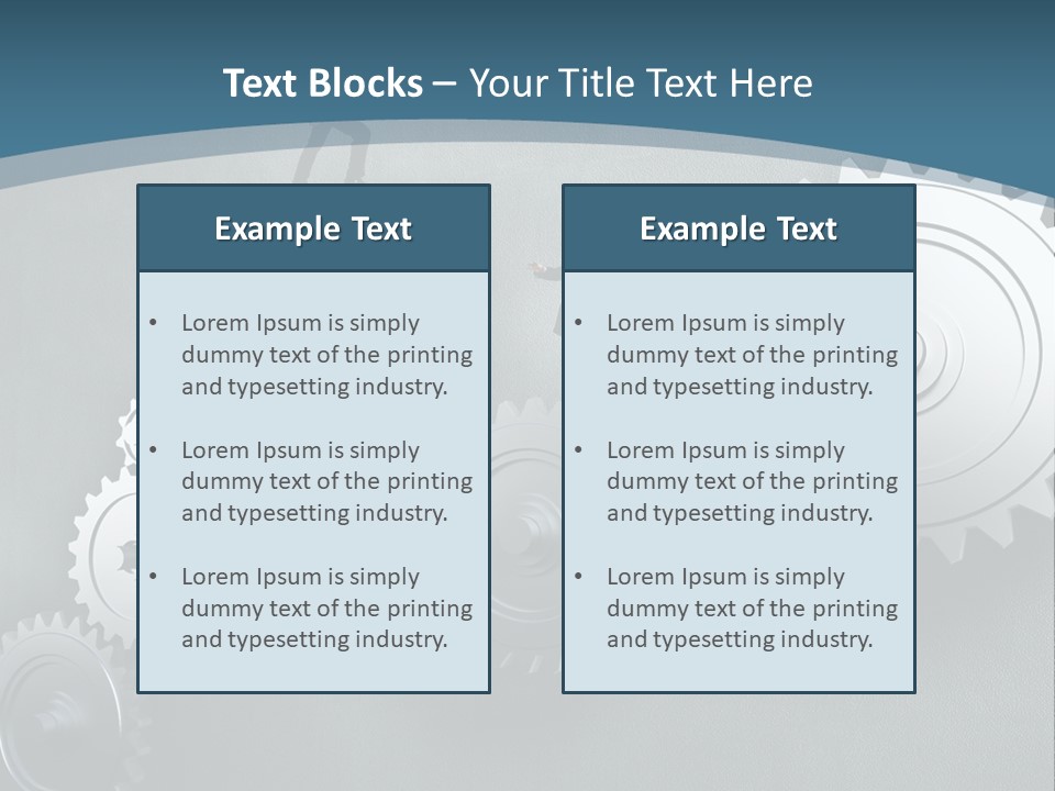 A Group Of People Standing On Top Of Gears PowerPoint Template