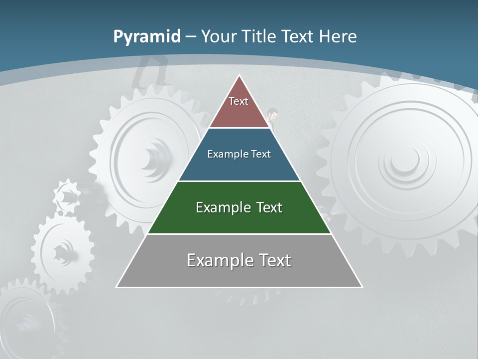 A Group Of People Standing On Top Of Gears PowerPoint Template