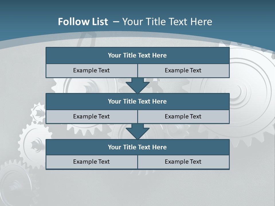 A Group Of People Standing On Top Of Gears PowerPoint Template