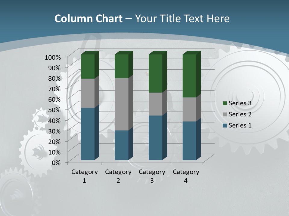 A Group Of People Standing On Top Of Gears PowerPoint Template
