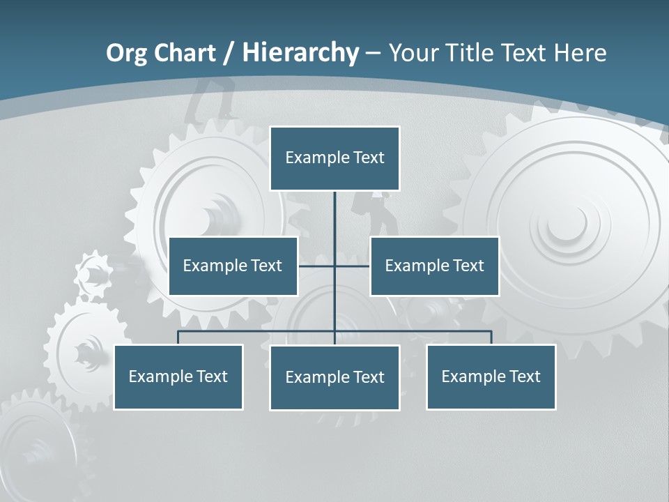 A Group Of People Standing On Top Of Gears PowerPoint Template