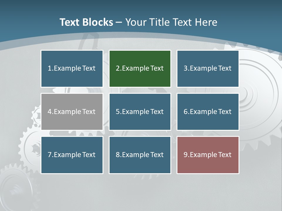 A Group Of People Standing On Top Of Gears PowerPoint Template