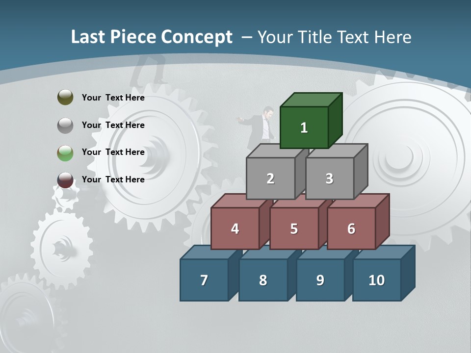 A Group Of People Standing On Top Of Gears PowerPoint Template