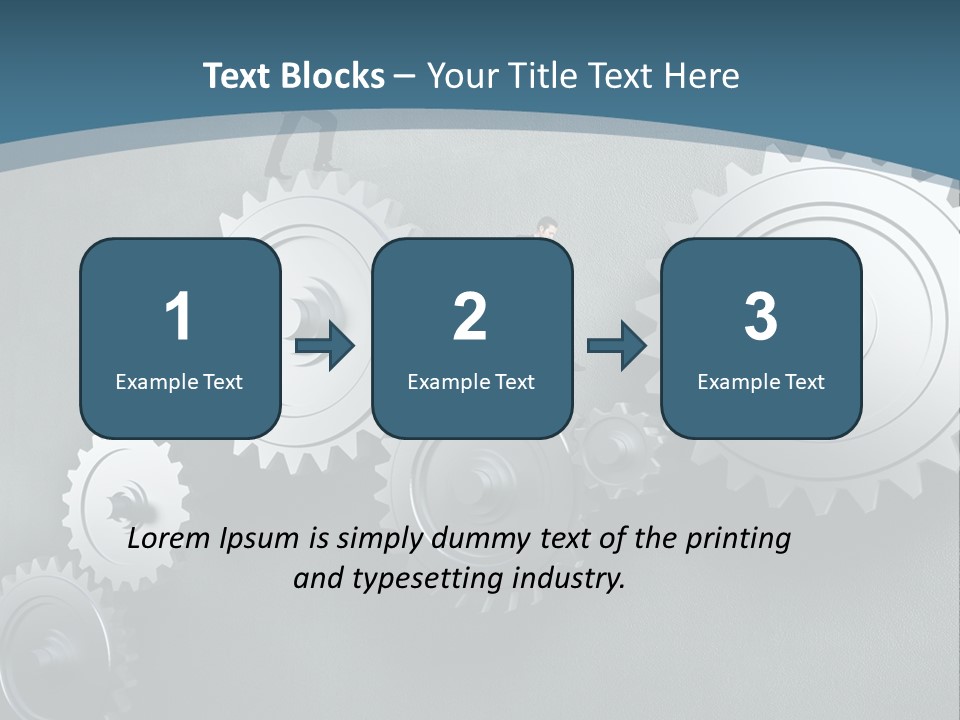 A Group Of People Standing On Top Of Gears PowerPoint Template