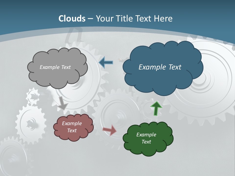 A Group Of People Standing On Top Of Gears PowerPoint Template