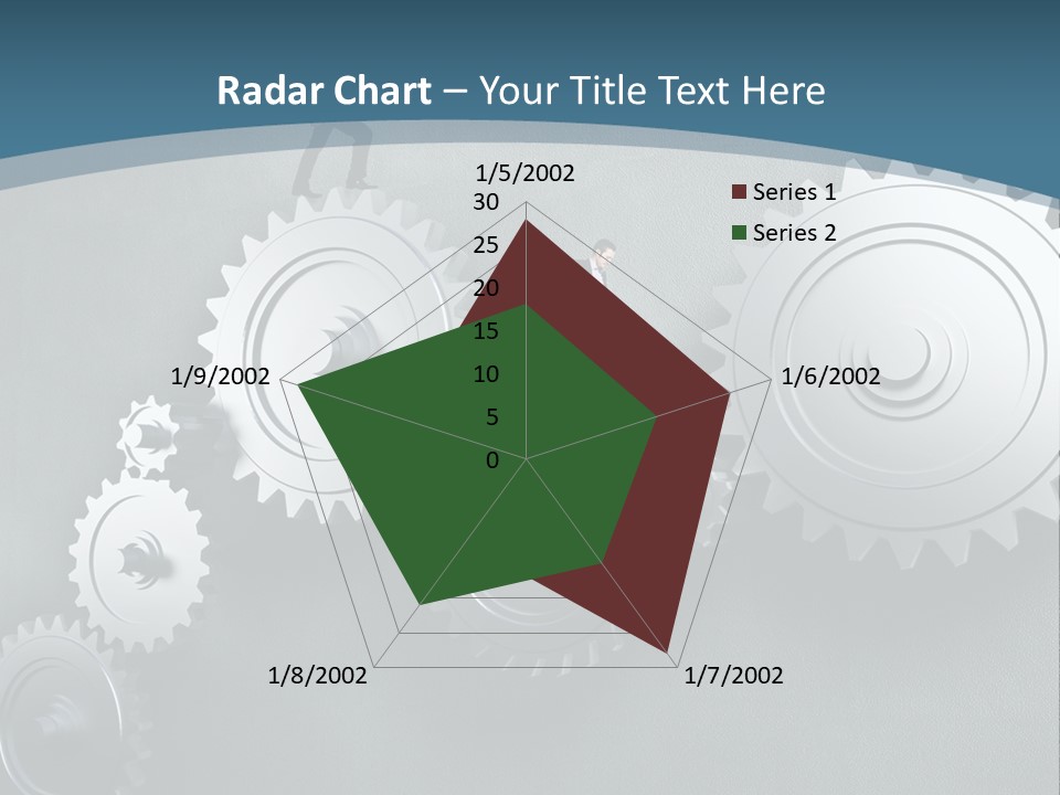 A Group Of People Standing On Top Of Gears PowerPoint Template