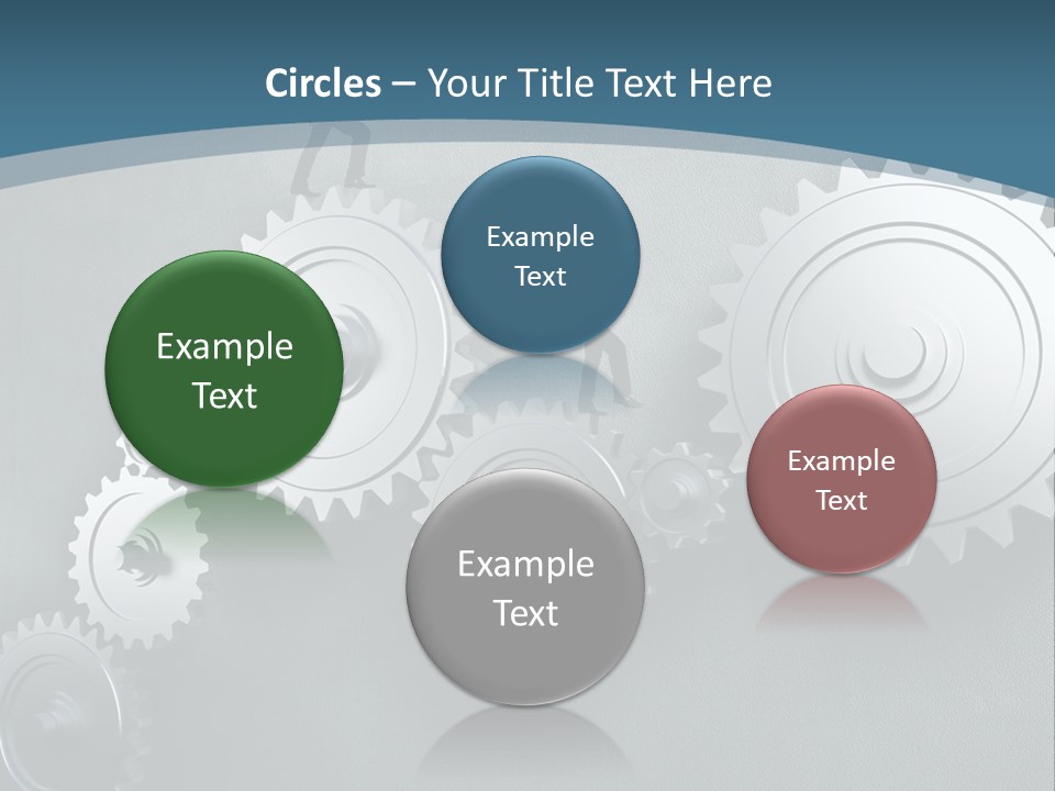 A Group Of People Standing On Top Of Gears PowerPoint Template