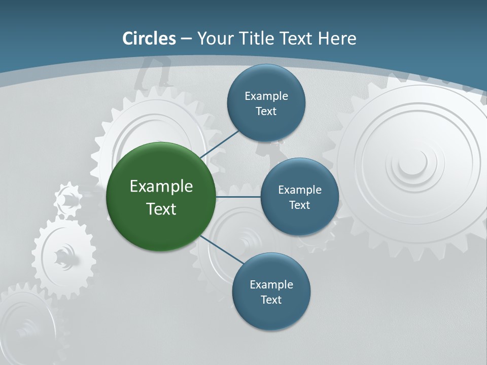 A Group Of People Standing On Top Of Gears PowerPoint Template