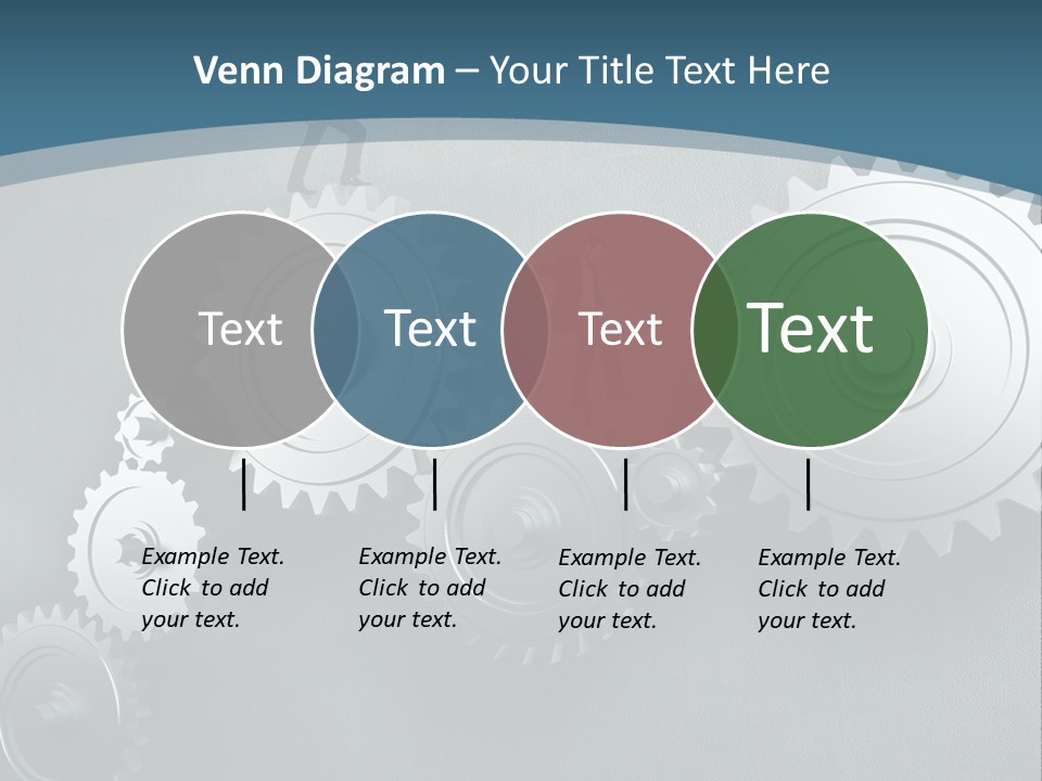 A Group Of People Standing On Top Of Gears PowerPoint Template
