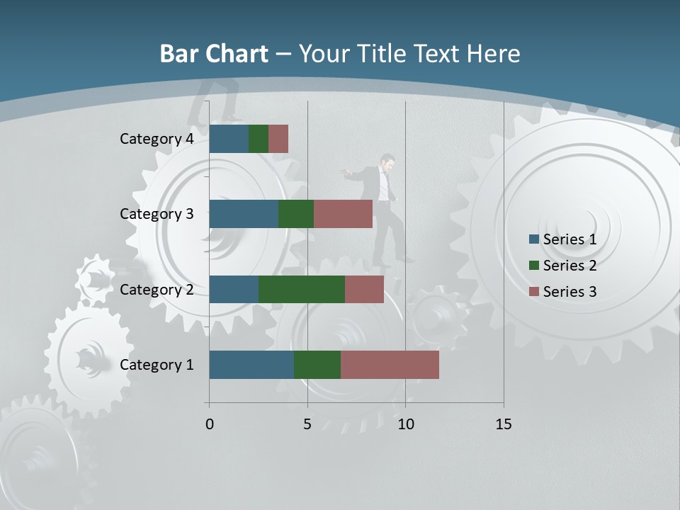 A Group Of People Standing On Top Of Gears PowerPoint Template