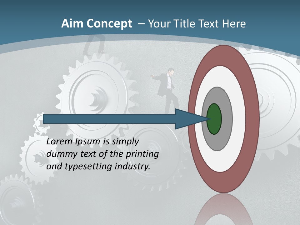 A Group Of People Standing On Top Of Gears PowerPoint Template