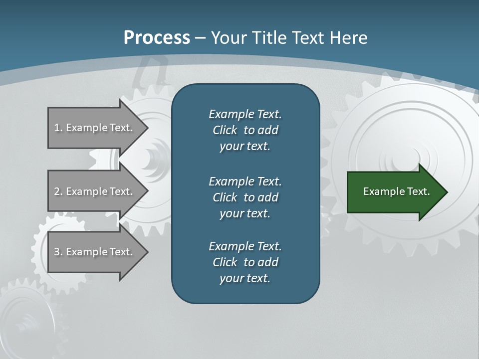 A Group Of People Standing On Top Of Gears PowerPoint Template