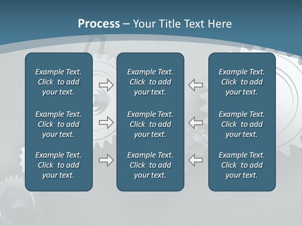 A Group Of People Standing On Top Of Gears PowerPoint Template