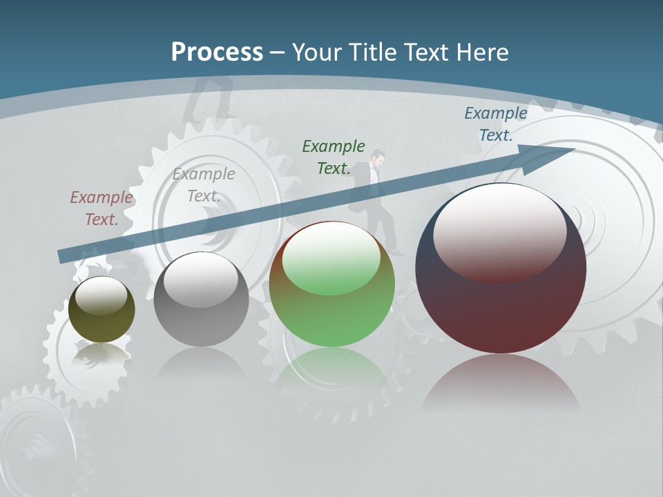 A Group Of People Standing On Top Of Gears PowerPoint Template