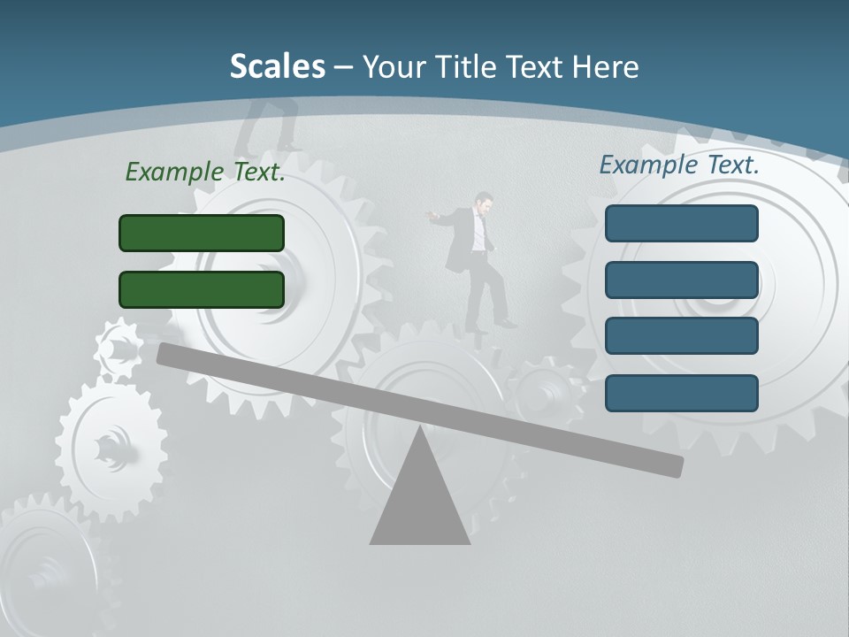 A Group Of People Standing On Top Of Gears PowerPoint Template