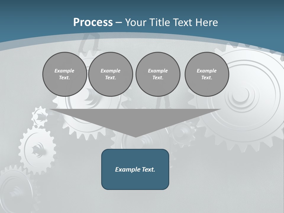 A Group Of People Standing On Top Of Gears PowerPoint Template