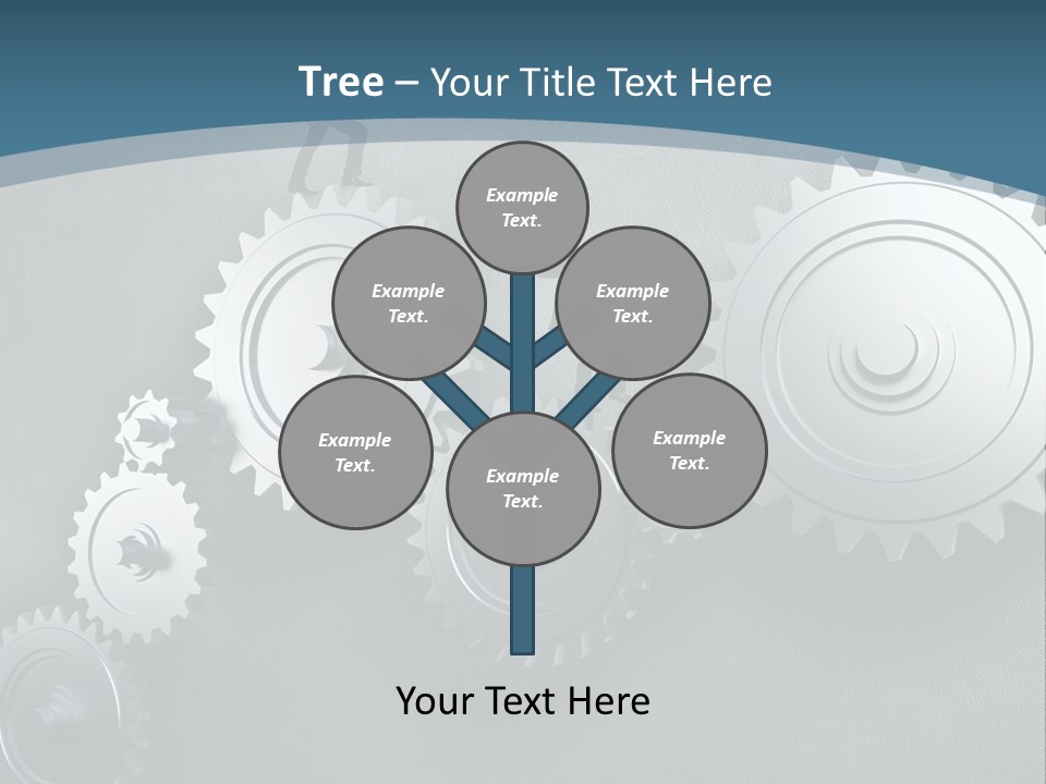 A Group Of People Standing On Top Of Gears PowerPoint Template