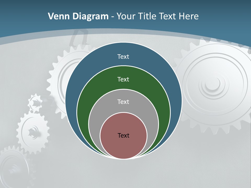A Group Of People Standing On Top Of Gears PowerPoint Template