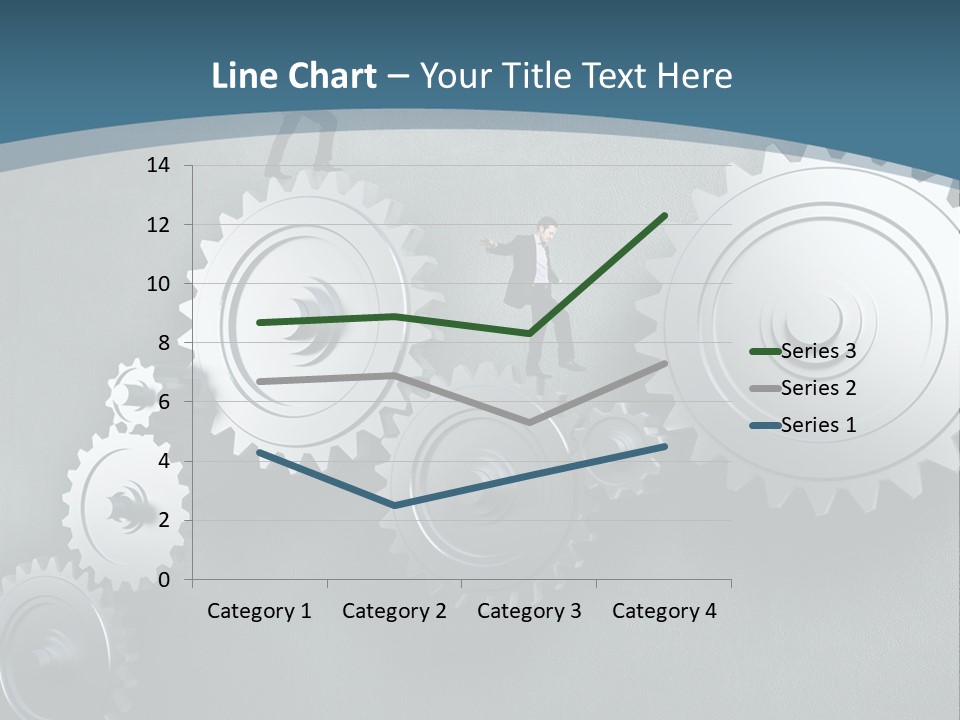 A Group Of People Standing On Top Of Gears PowerPoint Template