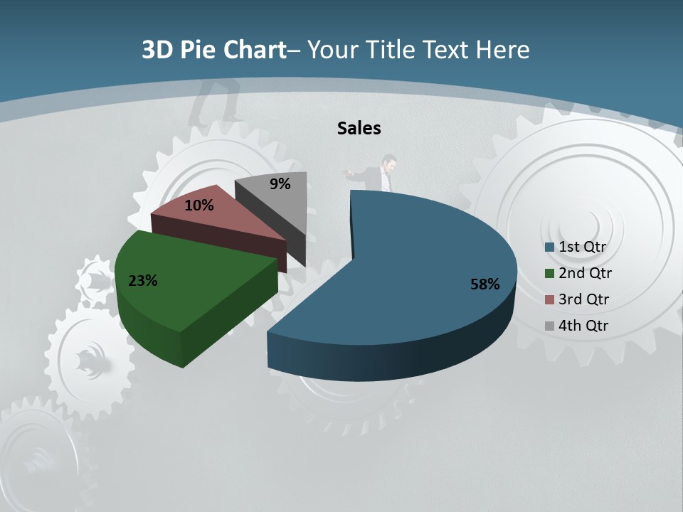 A Group Of People Standing On Top Of Gears PowerPoint Template