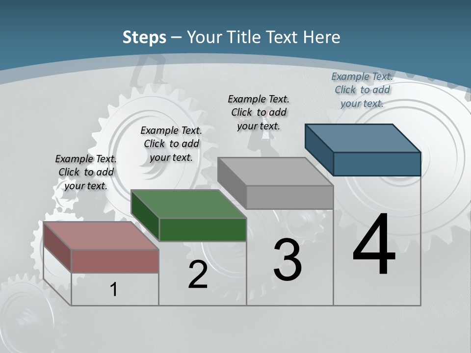 A Group Of People Standing On Top Of Gears PowerPoint Template