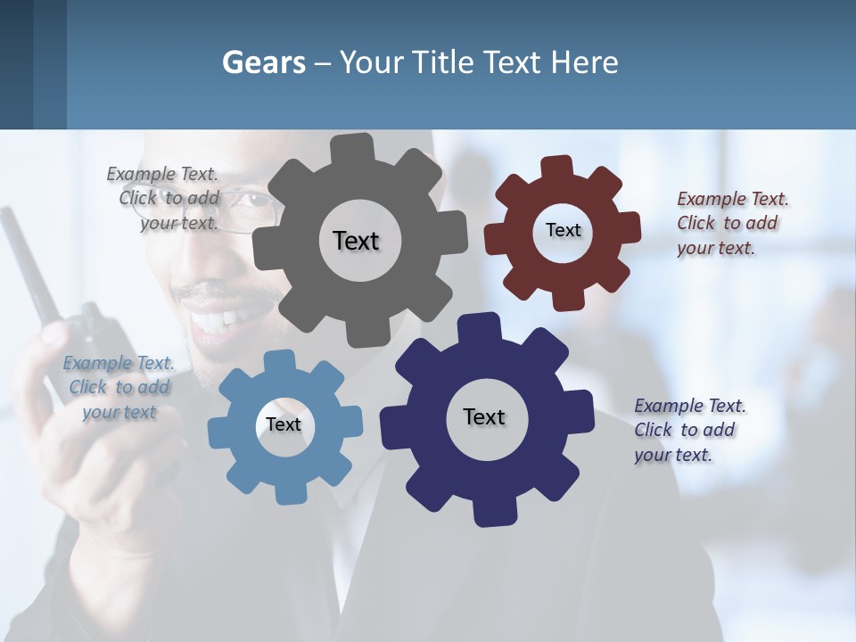 A Man In A Suit Holding A Cell Phone PowerPoint Template