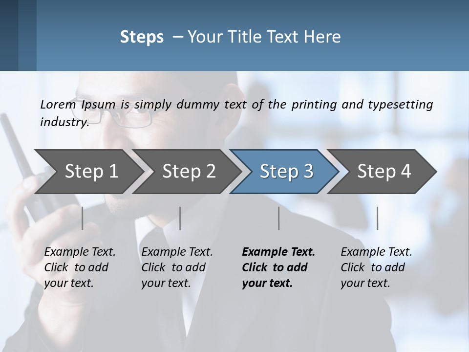 A Man In A Suit Holding A Cell Phone PowerPoint Template