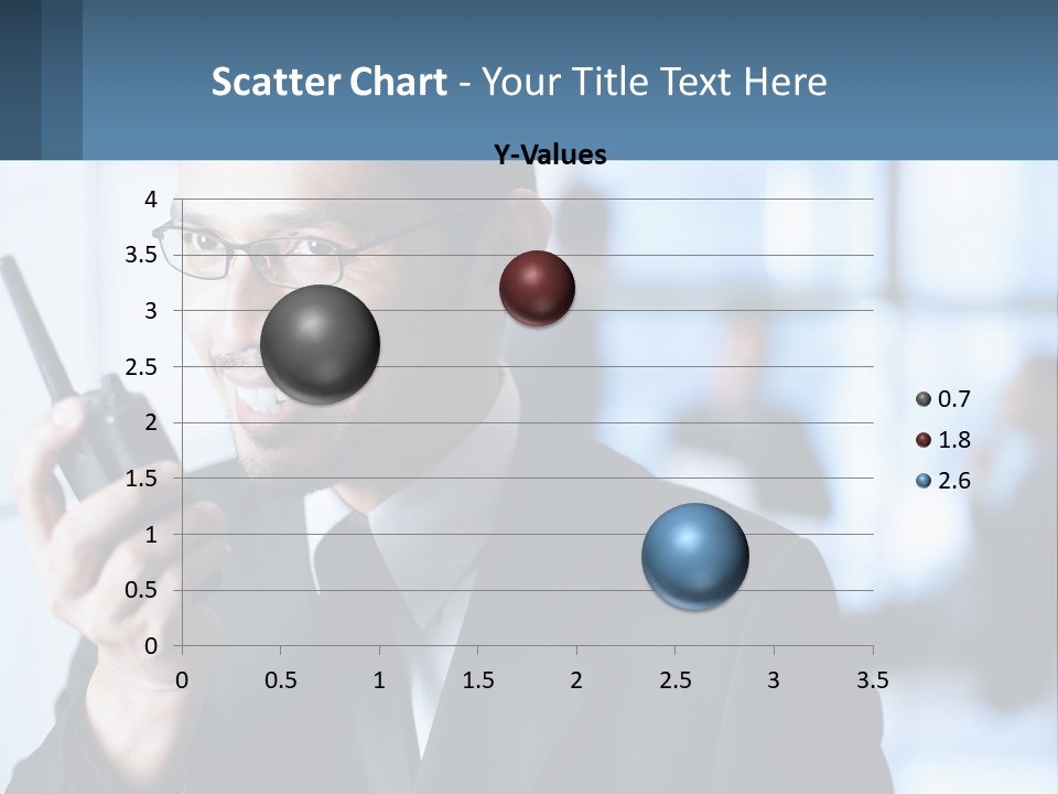 A Man In A Suit Holding A Cell Phone PowerPoint Template