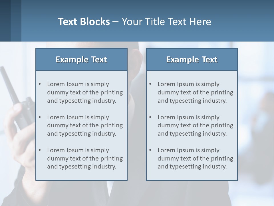 A Man In A Suit Holding A Cell Phone PowerPoint Template
