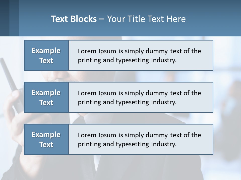 A Man In A Suit Holding A Cell Phone PowerPoint Template
