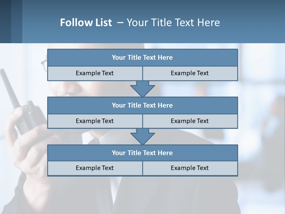 A Man In A Suit Holding A Cell Phone PowerPoint Template
