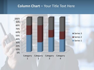 A Man In A Suit Holding A Cell Phone PowerPoint Template