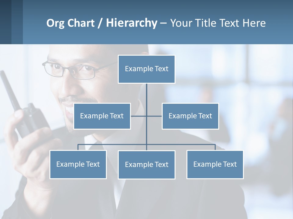 A Man In A Suit Holding A Cell Phone PowerPoint Template