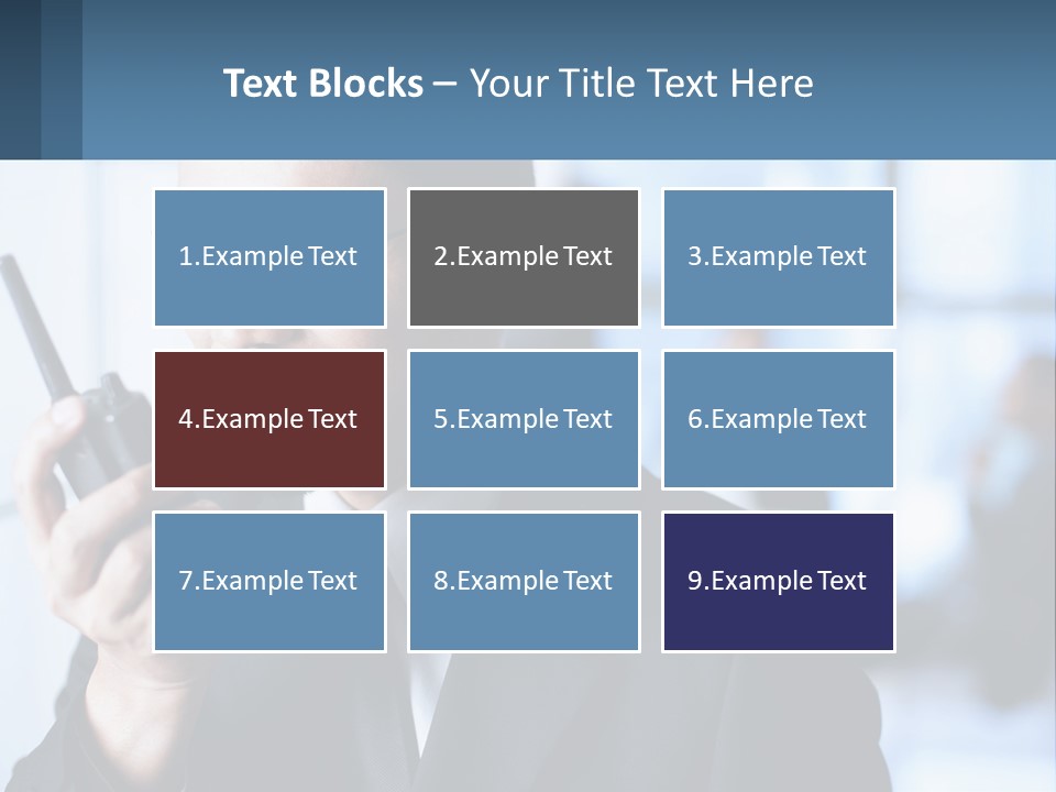 A Man In A Suit Holding A Cell Phone PowerPoint Template