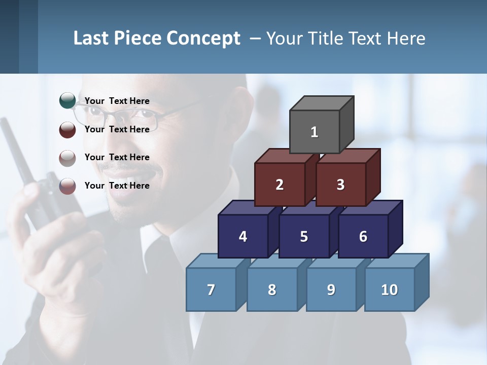 A Man In A Suit Holding A Cell Phone PowerPoint Template