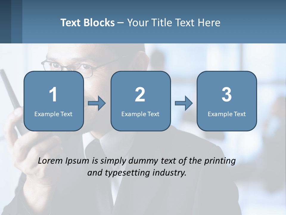 A Man In A Suit Holding A Cell Phone PowerPoint Template